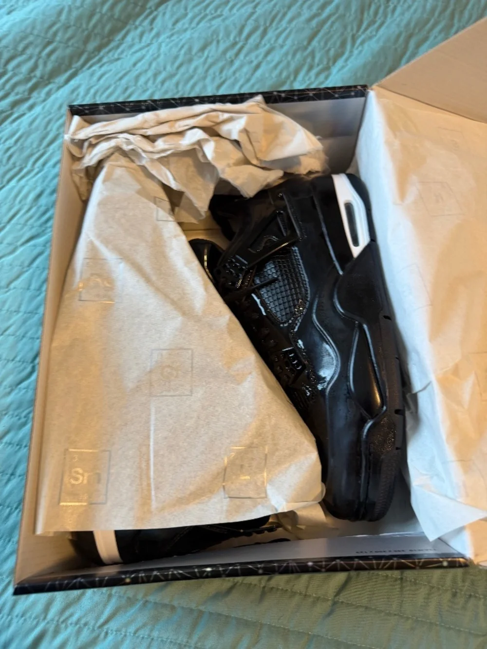 BNIB Nike Air Jordan 4 Retro 11Lab4 Black Patent Leather 719864-010 Size 10